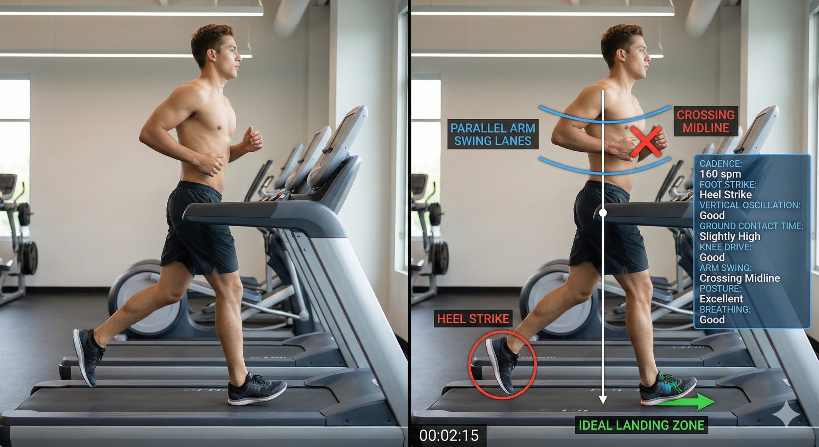 Análisis de técnica de running - Evaluación de zancada, cadencia y postura con inteligencia artificial